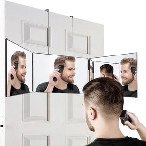 3 Way Mirror-360 Mirror for Self Hair Cutting, Adjustable & Foldable Trifold